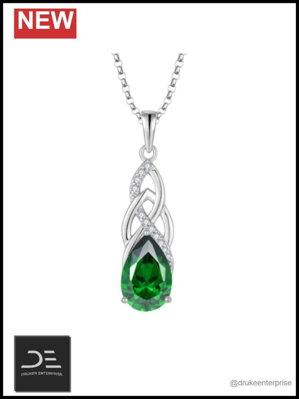 Celtic Knot Infinity Necklace 925 Sterling Silver Pendant 18 Inch Chain